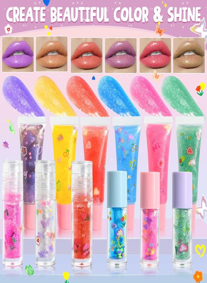 Jcoos DIY Lip Gloss Oil Make Your Own Lip Gloss Kit, Inspired Lip Oil Base with Pigment, Flavoring Oil, Glow Tubes, DIY Lip Gloss Making Kit, Moisturizing Lipglosses for Girls Women Christmas Gifts - Image 3